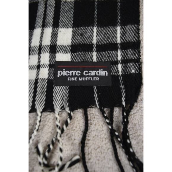 Pierre Cardin Soft Plaid Fine Muffler Rectangle 12 Inches x 80 Inches Fringed - Picture 4 of 6